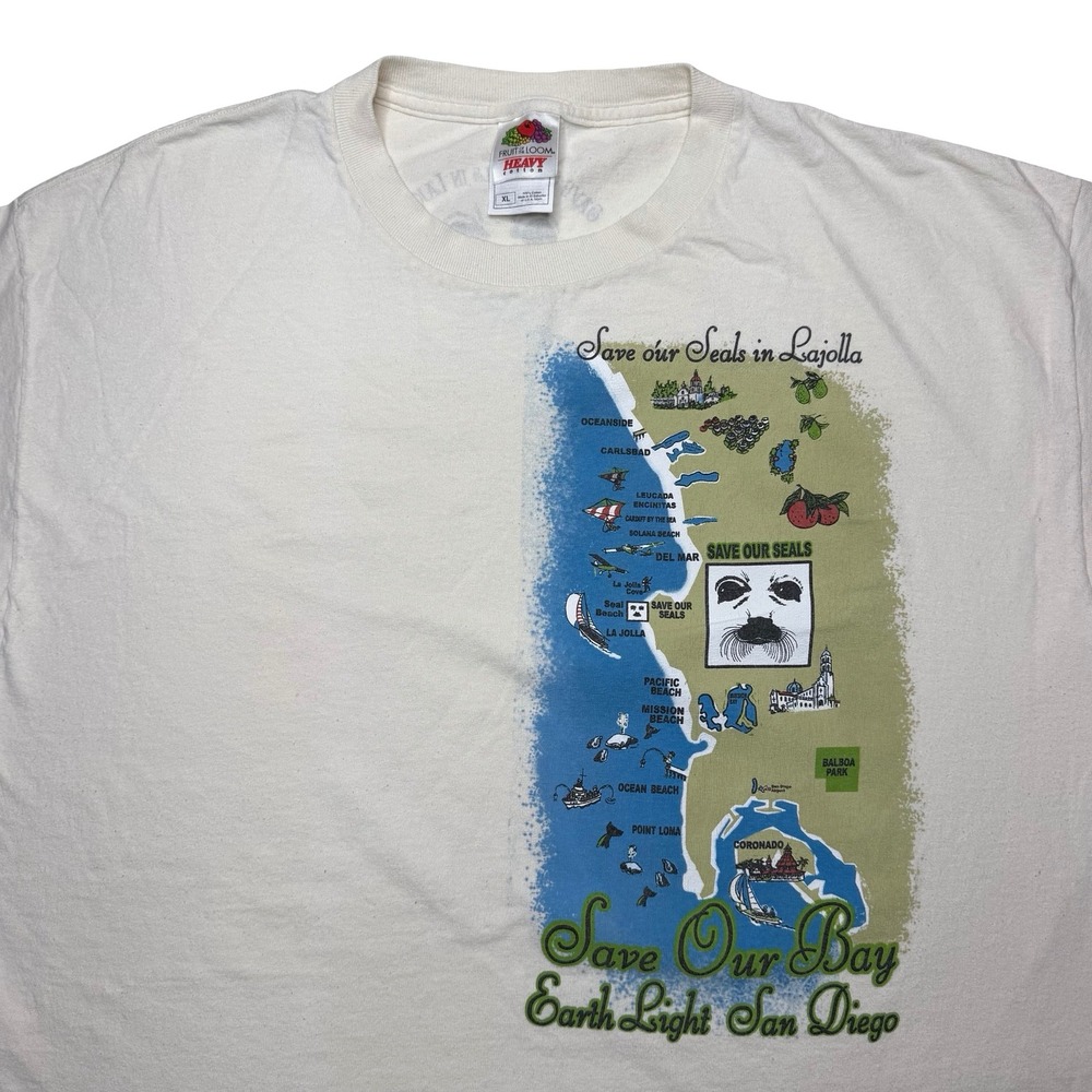 Vintage 90s Save the Seals in La Jolla San Diego shirt